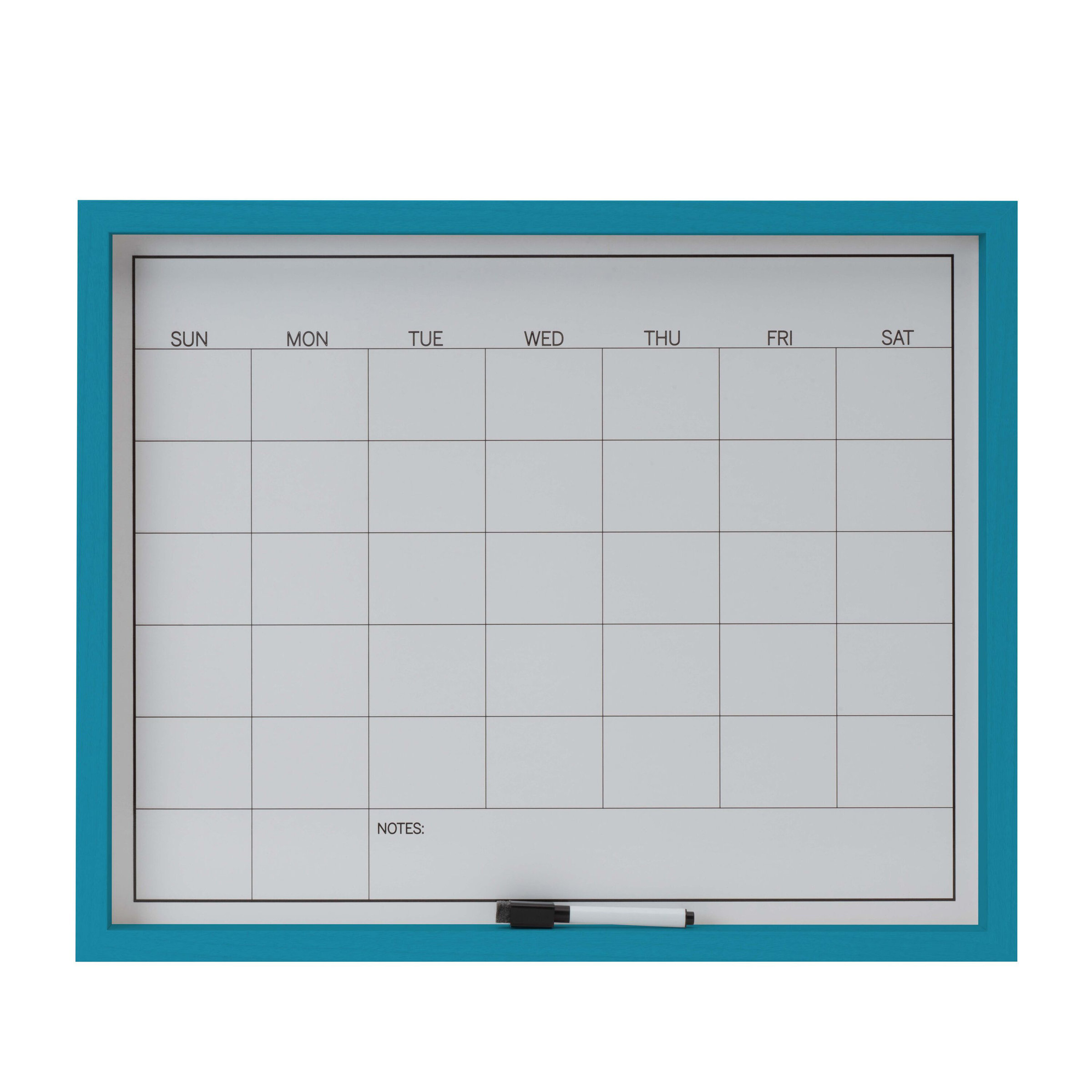 Mikasa 21 X17In Calendar White Board, With Dry Erase Marker, Gray