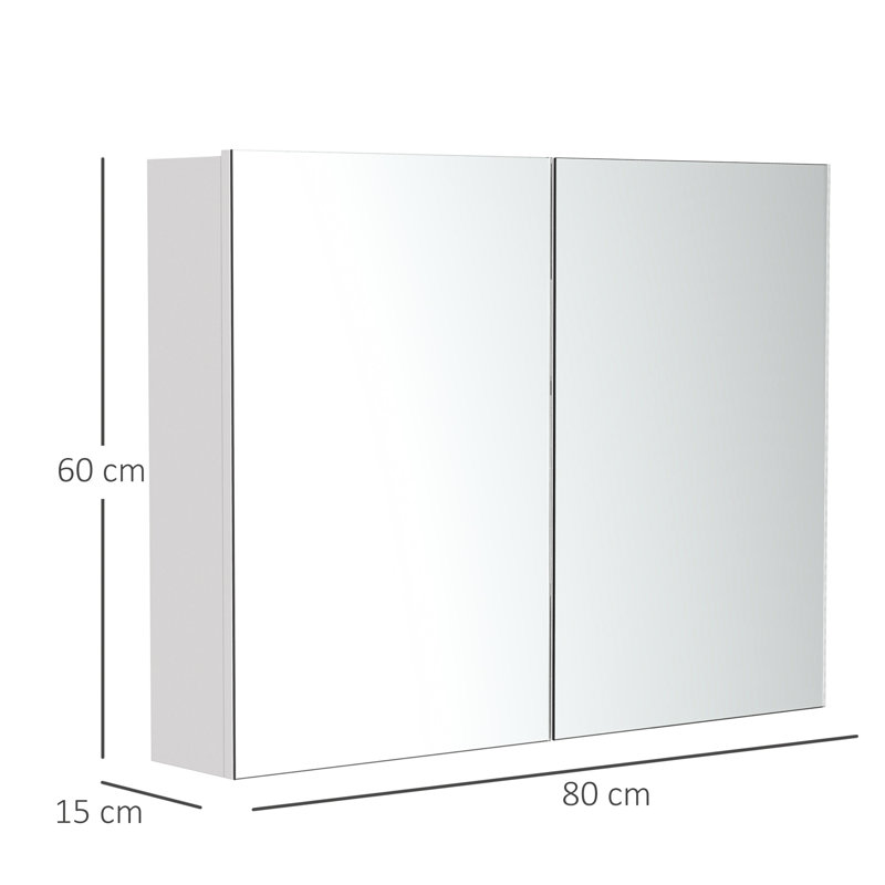 Isau 800mm W 600mm H Surface Framed Medicine Cabinet Mirror 2 Adjustable