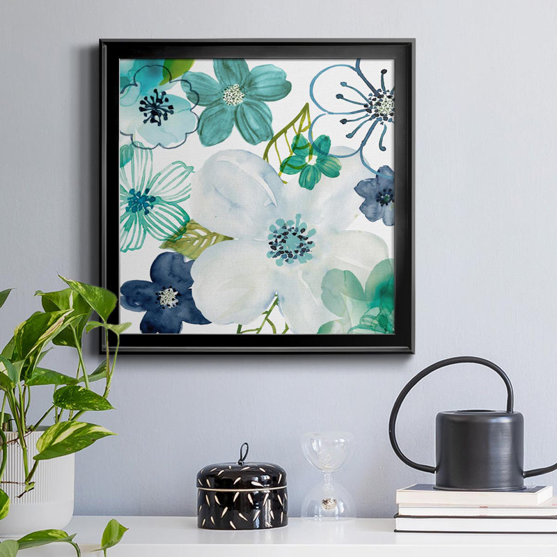 Layers of Summer II - Toile encadrée de qualité supérieure - prête à être accrochée, Noir, H 34,5 po x l 34,5 po x P 1,5 po