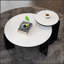 Ensemble de 2 tables basses rondes gigognes avec plateau en pierre frittée, parfaites pour les petits espaces et les intérieurs modernes, 32,68