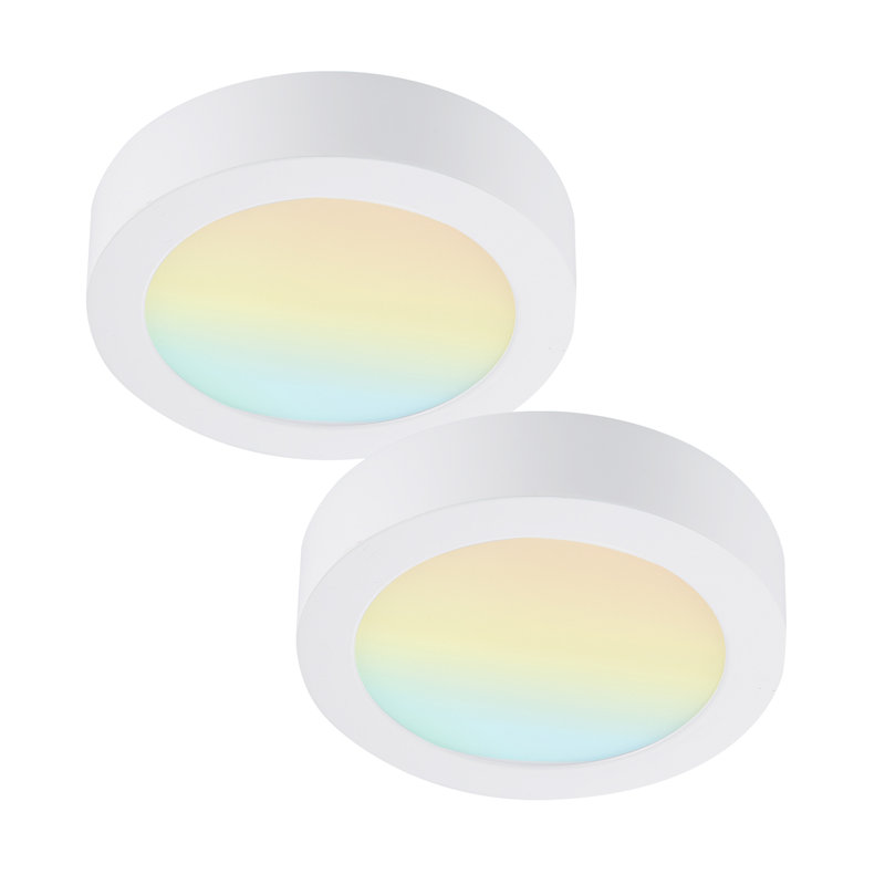 Plafonnier encastré rond à DEL intégré, Blanc, 9"