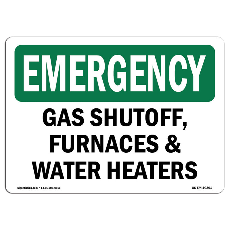 OSHA Emergency Sign, 18" H x 24" W x 0.1" D