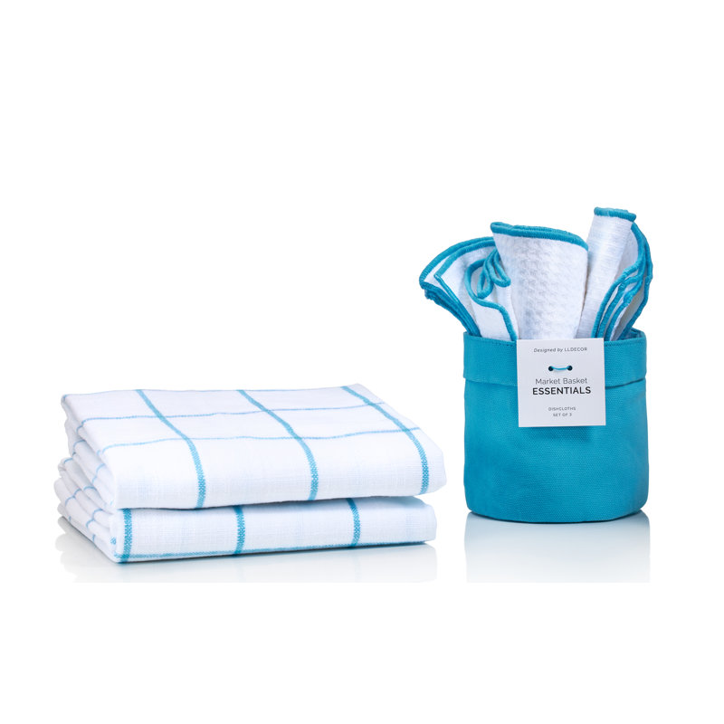 Ensemble de literie en coton, Brume bleue / blanc