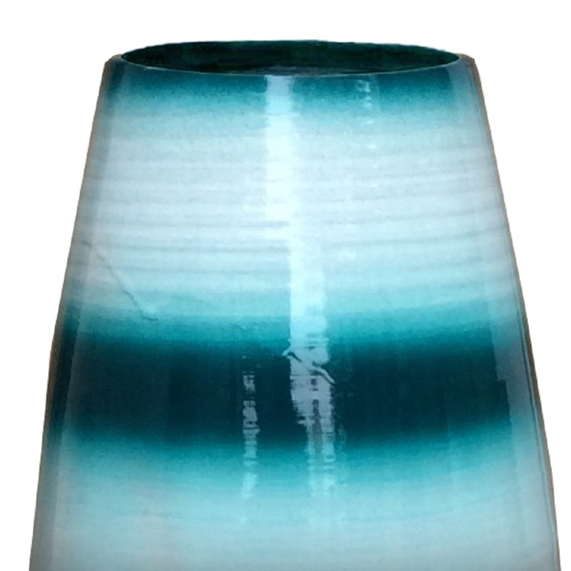 Vase de plancher cylindrique en bambou Heeney - 16,5 pouces, bleu