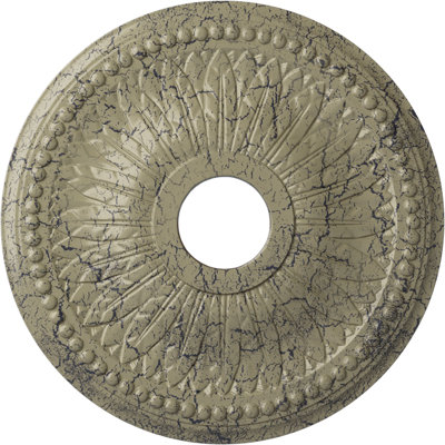 Endurathane Bailey Ceiling Medallion, 18"OD x 3 3/4"ID x 1 1/2"P (Fits Canopies up to 5 3/4"), Hand-Painted Castle Stone Crackle Finish
