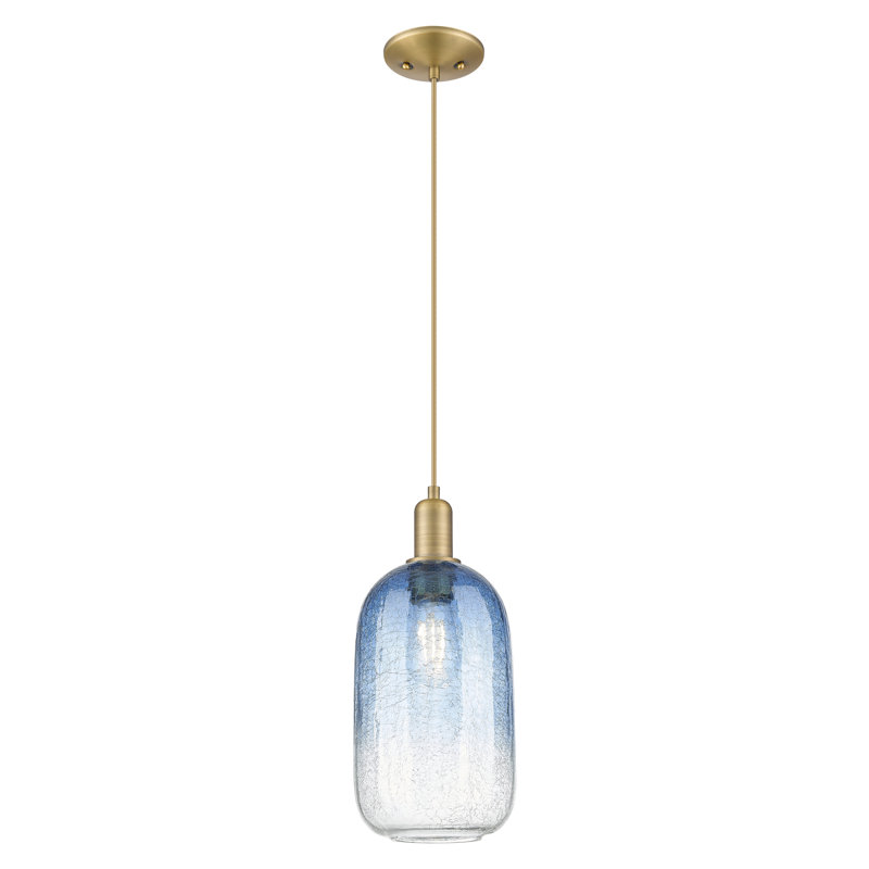 Downtown Urban - Cloche Brookhaven - Mini-luminaire suspendu à cordon 7 po - Finition bronze champagne - Abat-jour transparent
