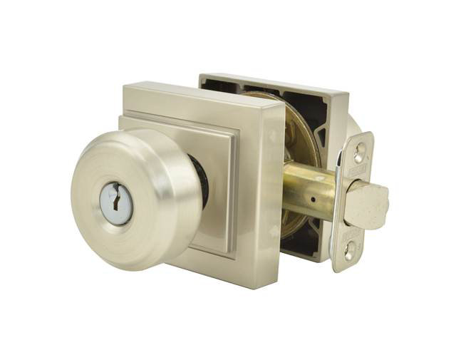Bowery Knob with Upland Trim Keyed Entry Lock Schlage Keying