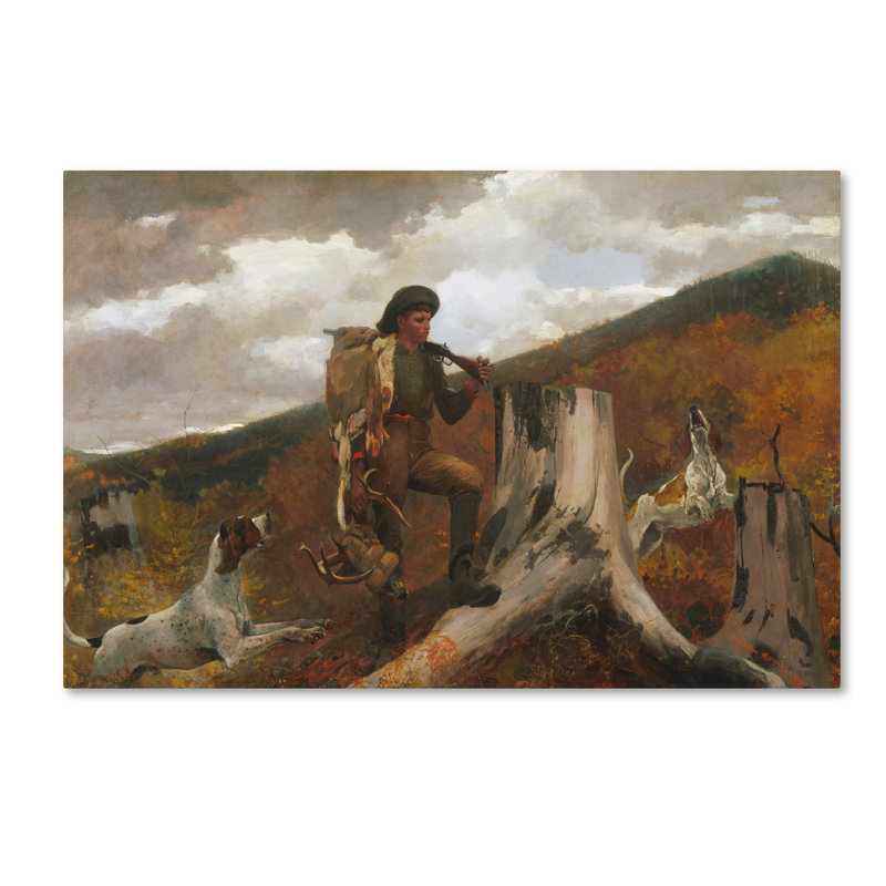 «A Hunter And His Dogs», reproduction sur toile tendue, 16 po x 24 po