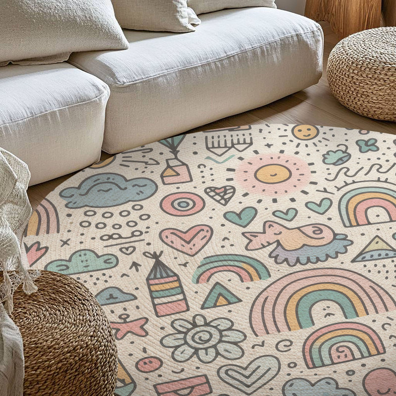 Tapis tressé Faint, Rond 5 pi