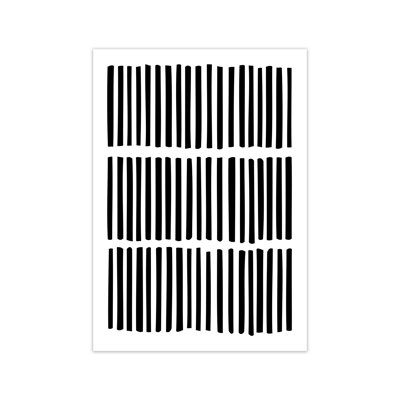 Scandi Black And White Lines - Print