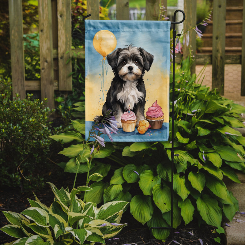 Drapeau de jardin «Happy Birthday», Bichon havanais