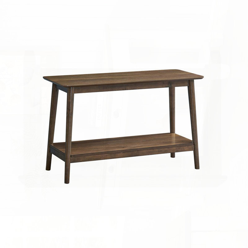 Table de canapé en noyer avec tablette de style contemporain