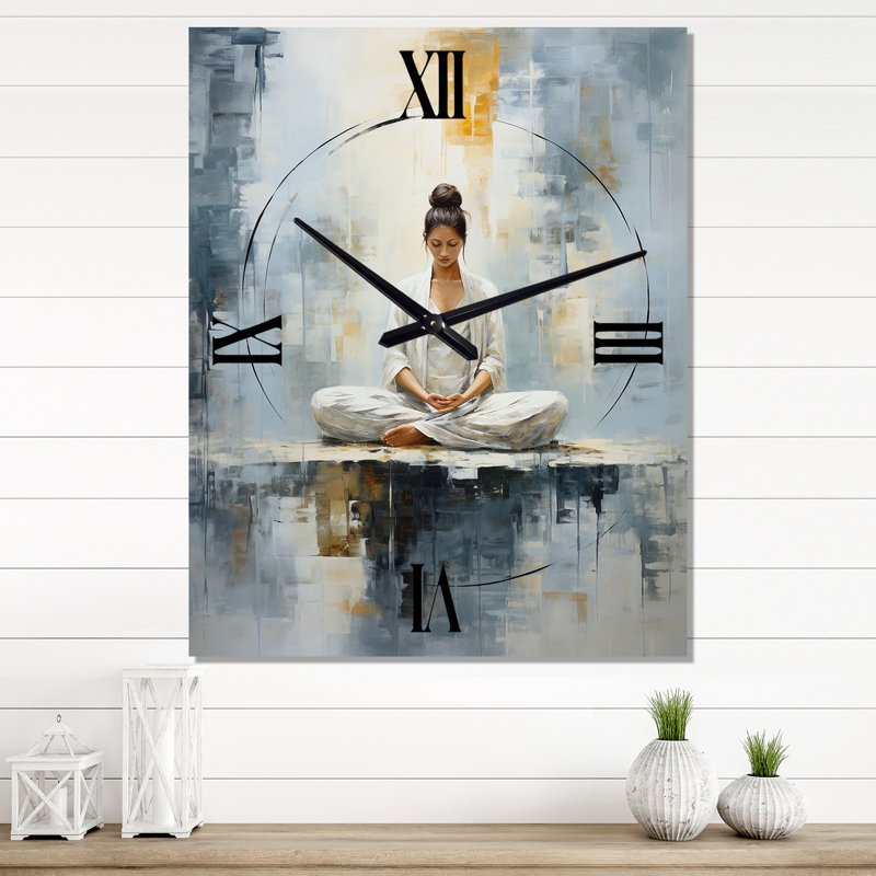 Yoga serein zen pastel III - Horloges murales de yoga, Médium