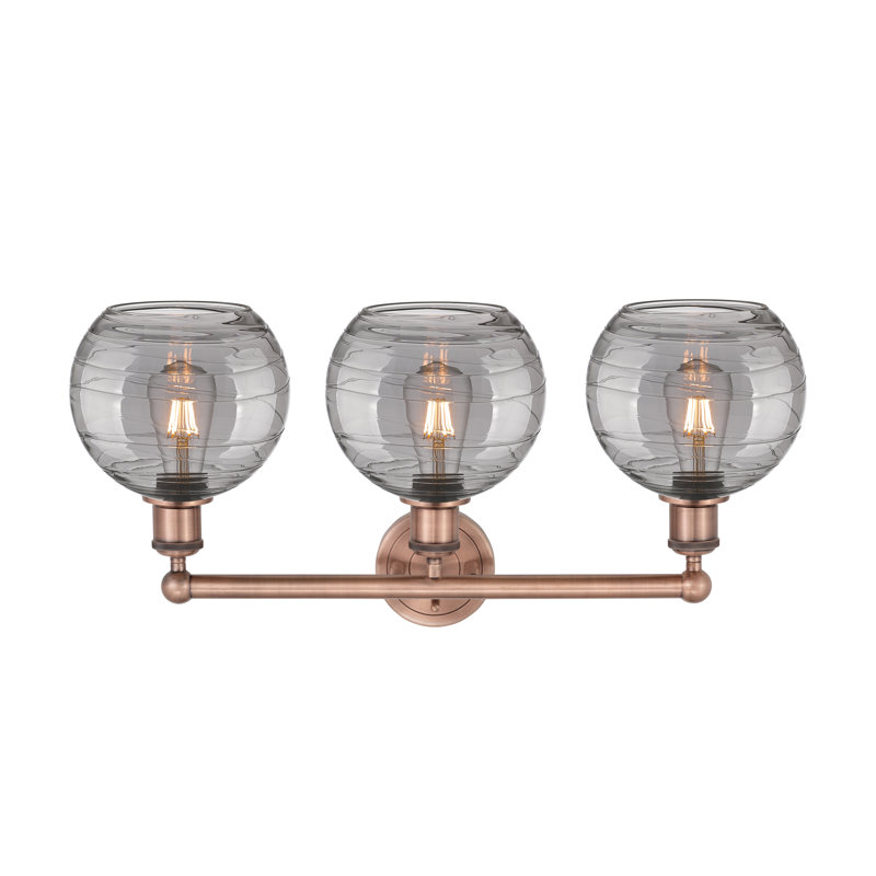 Essex 3 - Light Dimmable Vanity Light, Antique Copper, Light Smoke