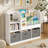 Kids Bookcase And Bookshelf With 3 Collapsible Fabric Drawers Display Stand