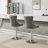 Adjustable 25 - 33" Height Thick Swivel Velvet In Gray, Of 2, Modern Upholstered With 17.7" Base, Diamond And Sponge & Spring Seat For Kitchen Island , Height, Gray 2 Buttons, Home Bar-1818811844
