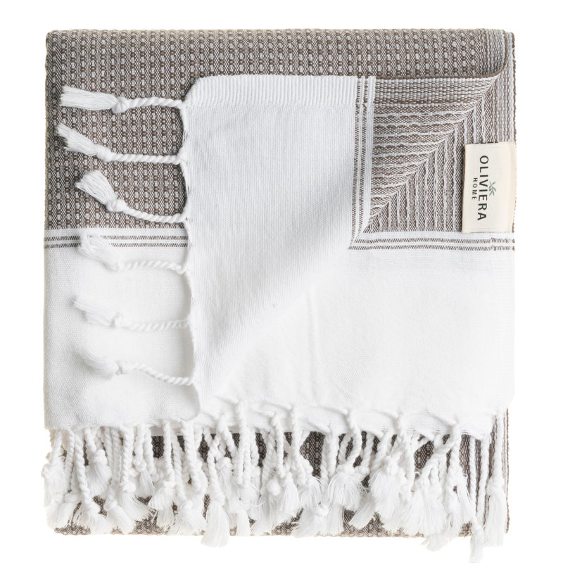 Essuie-mains et serviettes en coton Pria, Brun