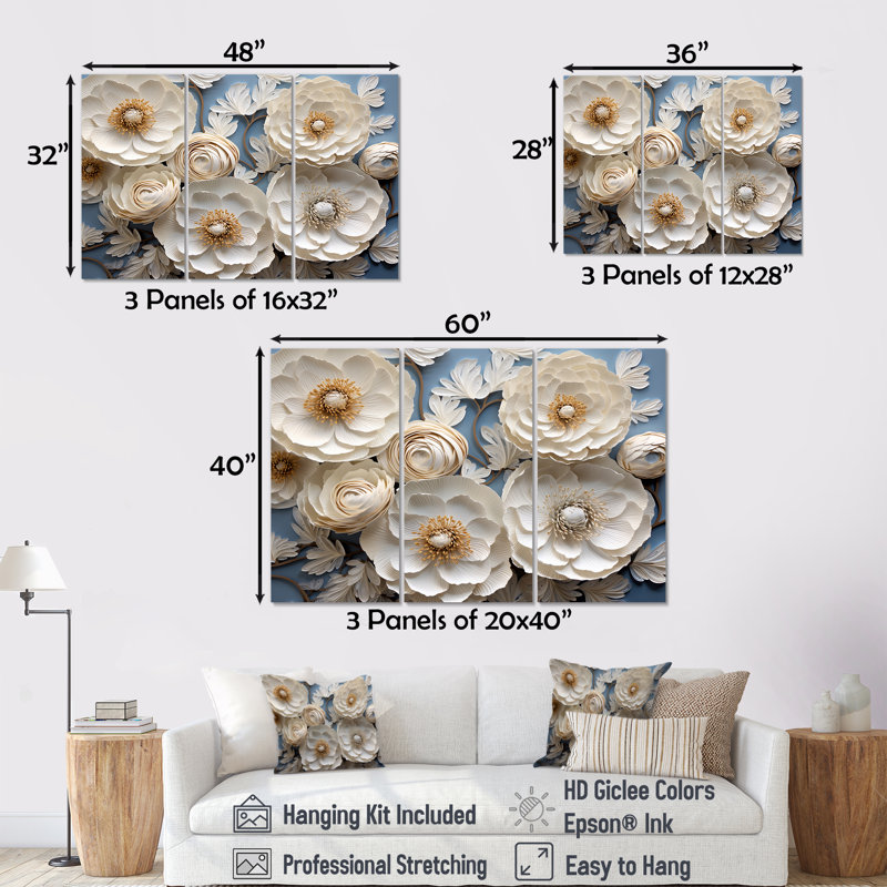 «Burst Of Ranunculus Beauty I», ensemble d'art sur toile, H 28 po x l 36 po x P 1 po