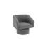 Élégante chaise pivotante rembourrée grise au design moderne, idéale pour les espaces de vie