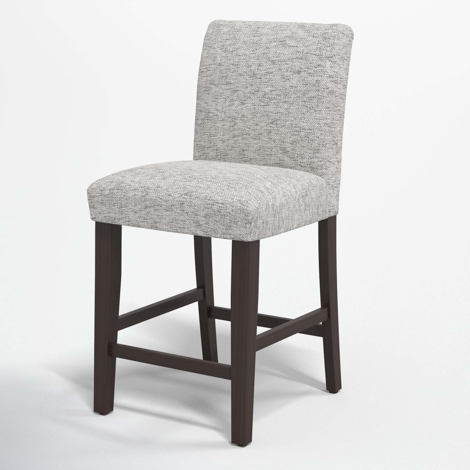 Hadrien Bar and Counter Stool, Counter Stool (26" Seat Height), Milsap Spray Sustain® Tweed, Black Wood