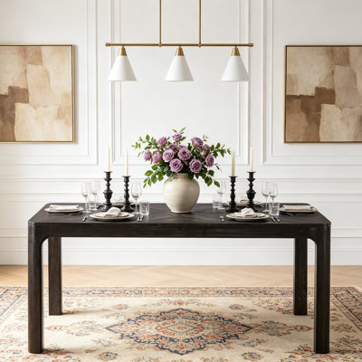 60" W Rectangular Solid Wood Dining Table