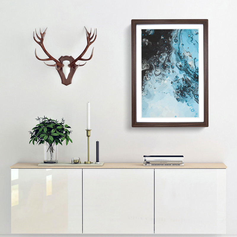 Liquid Movement in Abstract - Picture Frame Graphic Art Print, 91cm H x 60cm W x 2cm D, Walnut