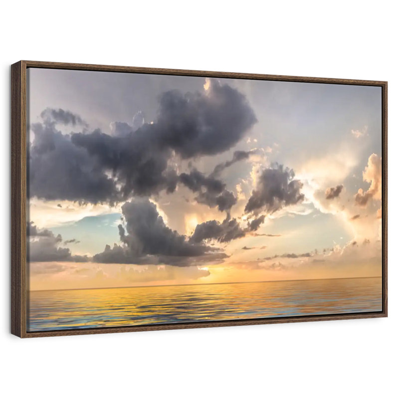Heavenly Sunset, 19" X 13", Floating Frame Walnut