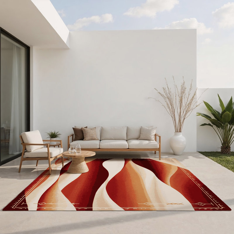 Tapis intérieur et extérieur Terracotta Horizon, Rectangle 1 pi 6 po x 2 pi 6 po