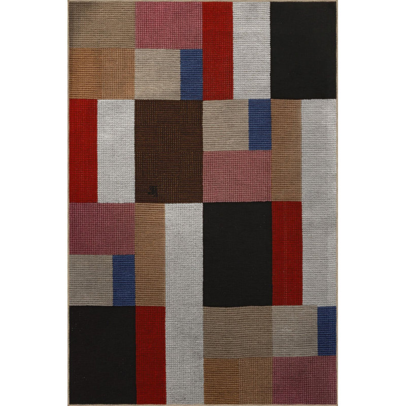 Multi Color Mixed Geometric Pattern Creative Modern Decorative Machine Washable Area Rug, Runner 3'3" x 6'7"
