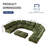 U-Shaped Corduroy Upholstered Modular Sectional Couches With Storage, 10 Seat Sofa With Adjustable Arms Backs For Living Room-58059170