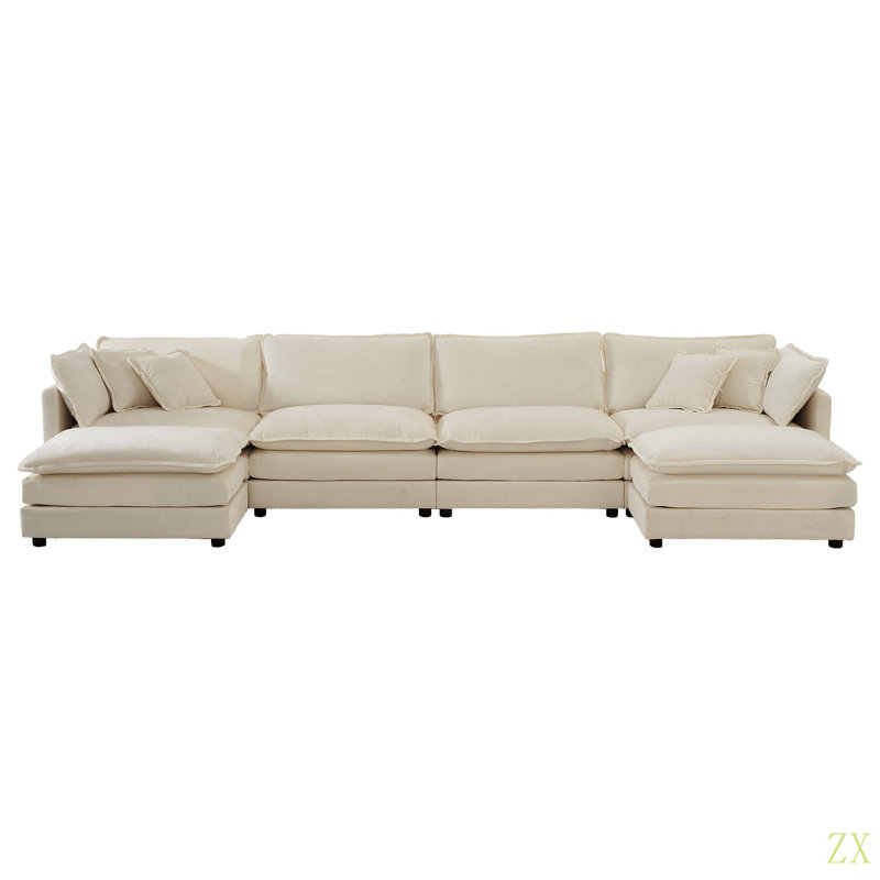 Canapé Comfort U, Chenille beige