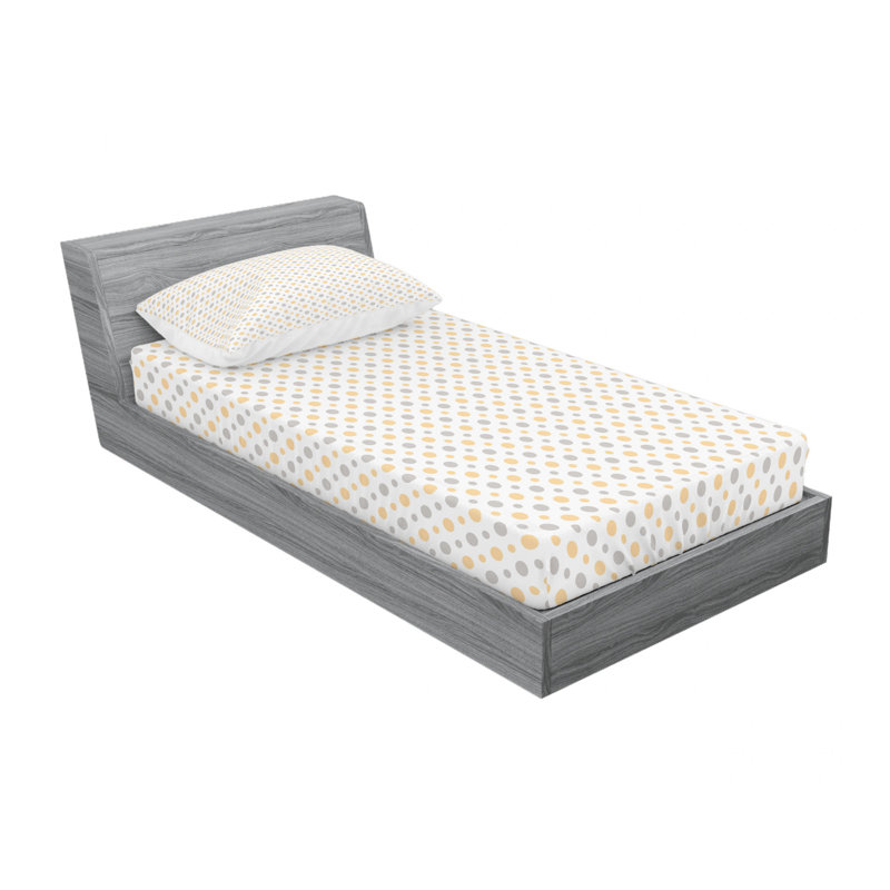 Microfiber Geometric Sheet Set, Twin XL Sheet Set with Fitted Sheet, Big and Small Dots