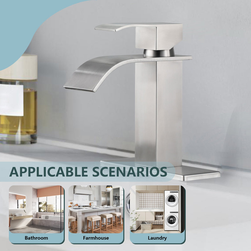 Single Hole Bathroom Faucet, Brushed Nickel