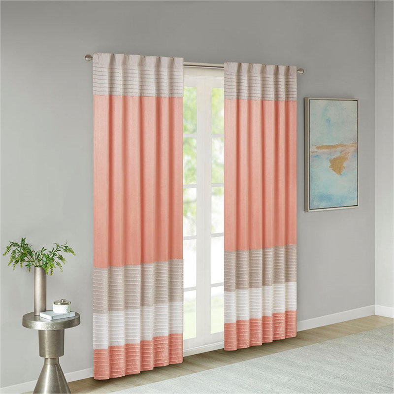 Polyoni Pintuck Curtain Panel(Only 1 Pc Panel)