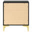 White And Gold Two-Drawer Rectangular Nightstand-1916921052