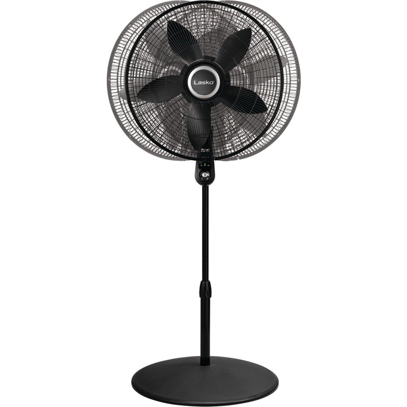 20" Black Oscillating Remote Controlled Adjustable Height Floor Fan