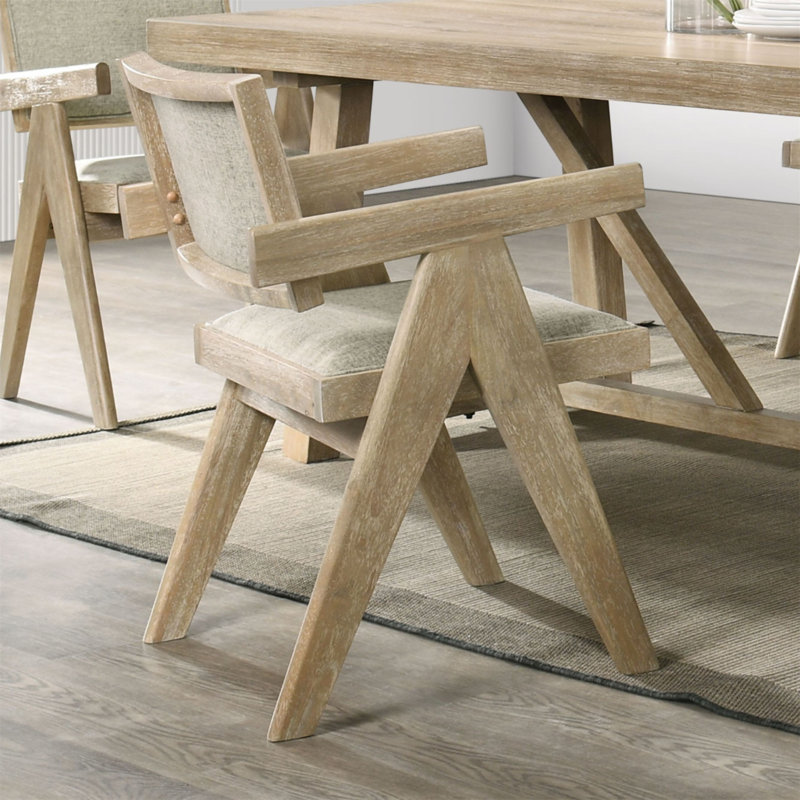 Chaises de salle à manger avec accoudoirs et revêtement en chêne à finition chêne 2 pièces, Chêne