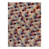 Multicolored Contemporary Tibetan Wool Silk Blend Rug - 8' x 10'