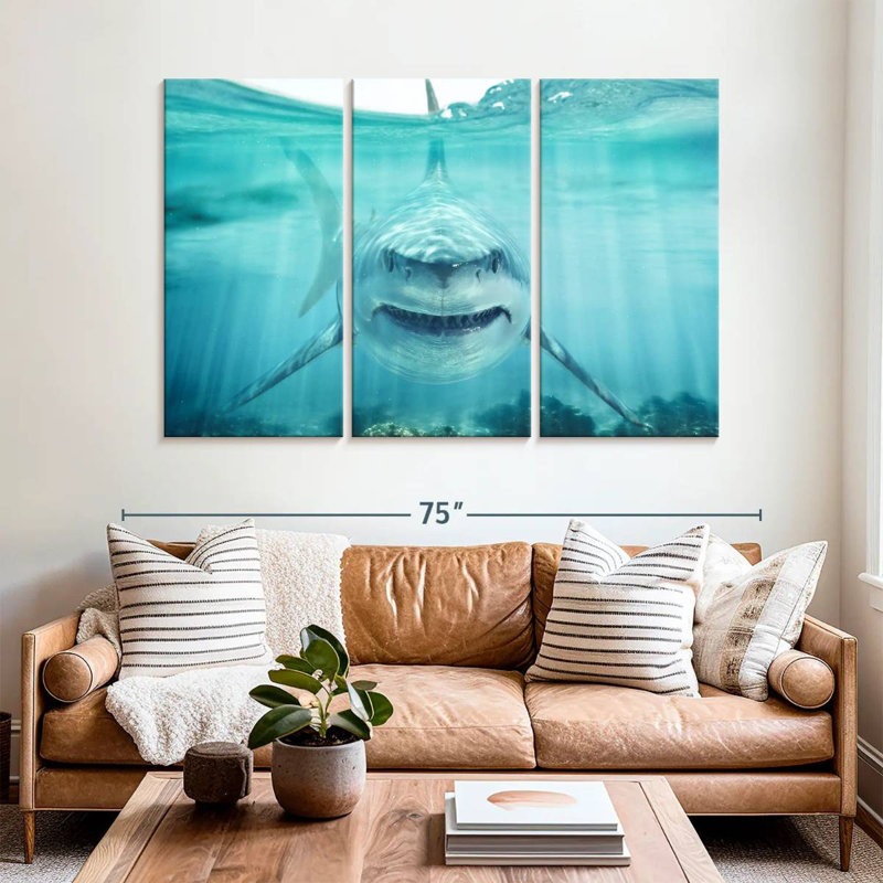 Predatory White Shark, 42" H x 65" W