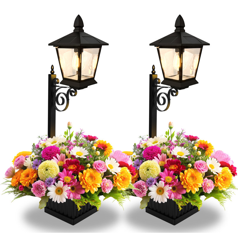 2in1 Solar Planter Garden Light, Warm Glow Waterproof Outdoor Solar Lamp, Freestanding or WallMounted Decorative Light for Front Porch, Yard & Patio, Ideal Gift for Gardeners & Homeowners