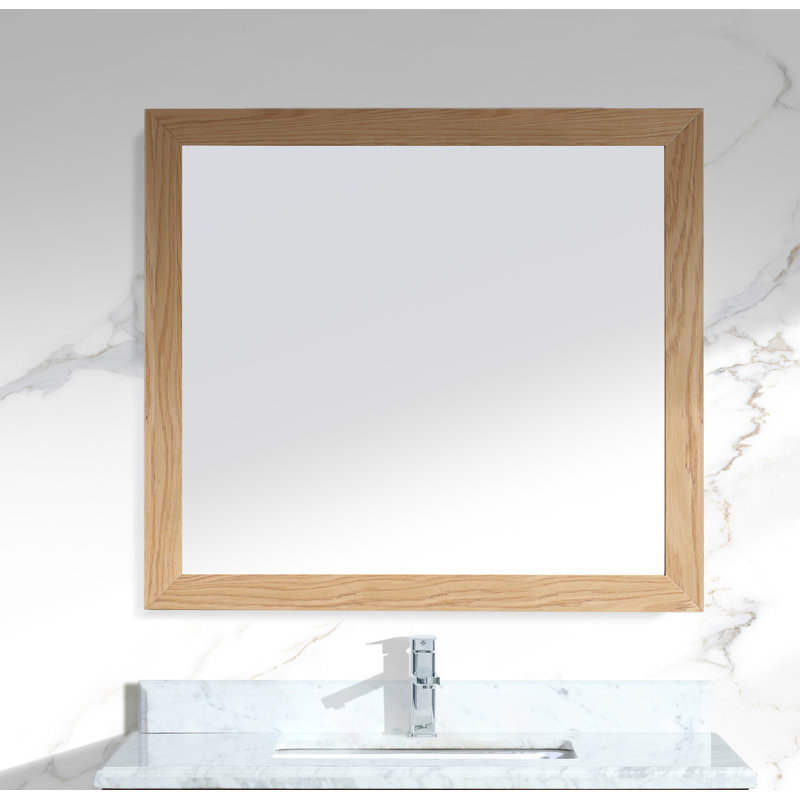 Markes Wood Flat Wall Mirror, Brown