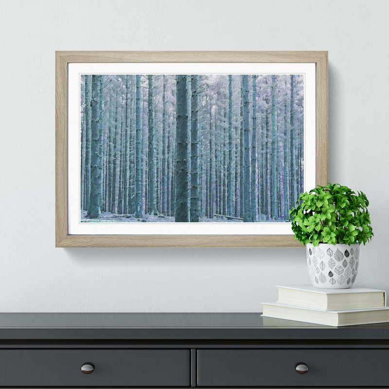 Forest in the Blue - Framed Print, 36cm H x 48cm W x 2cm D, Oak Framed