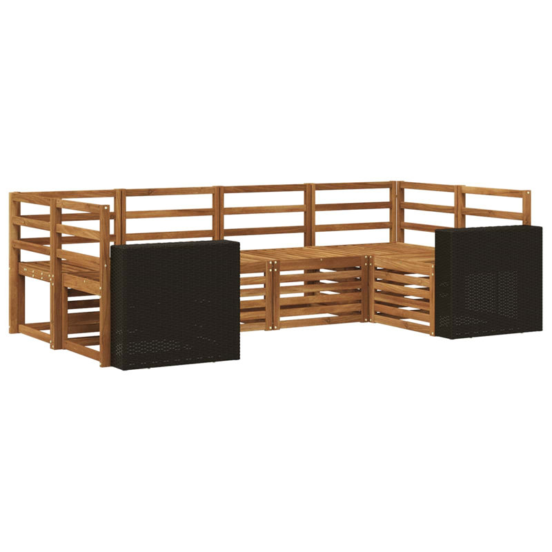 245 cm W Patio Corner Sofa, Natural/Black