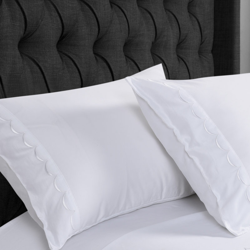 600 Thread Count Brushed Cotton Sateen Pillowcase, Standard, White