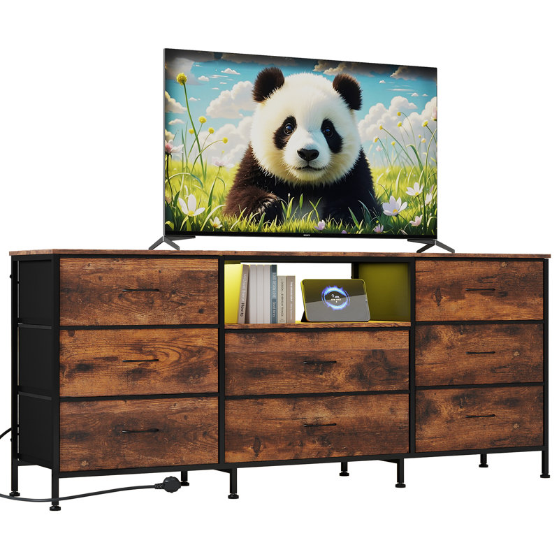 159.99 cm W Chest of 8 Drawers, Brown