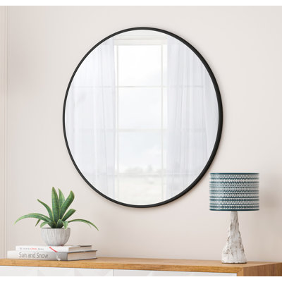 Miroir rond mural, miroir décoratif pour entrée, salle de bain, couloir 36 po