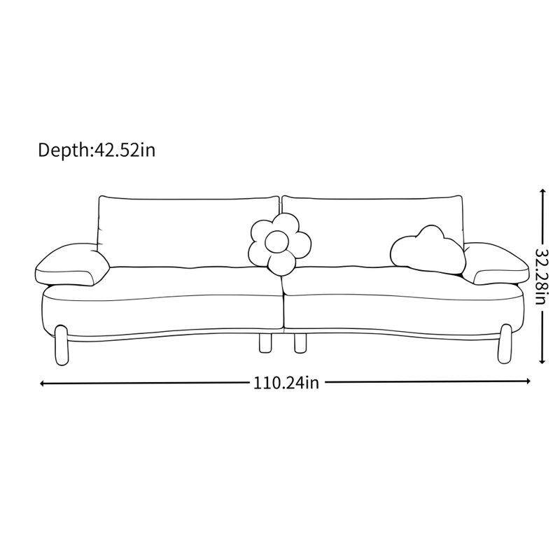 Canapé moderne et simple en tissu, Kaki