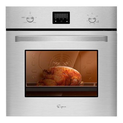 Empava 24" 2.3 cu. ft. Smart Self Cleaning Propane Convection Single Oven Wall Oven Silver