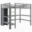 Lit mezzanine avec tablettes multifonctionnelles et bureau sous le lit-1529860717