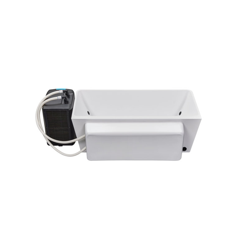 67" White PVC Electric Cold Plunge Tub with Heater and Ozonator